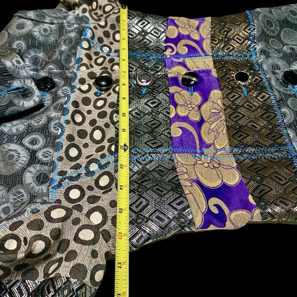 Tapestry Jacquard Patchwork Jacket Coat Boho Fren… - image 6